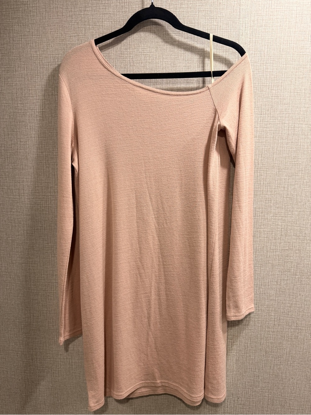 Wilifred Free Blush Color Knit Off Shoulder Long Sleeve Mini Dress Size Large